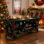 Black Gold Script Pine Needle Christmas table cover