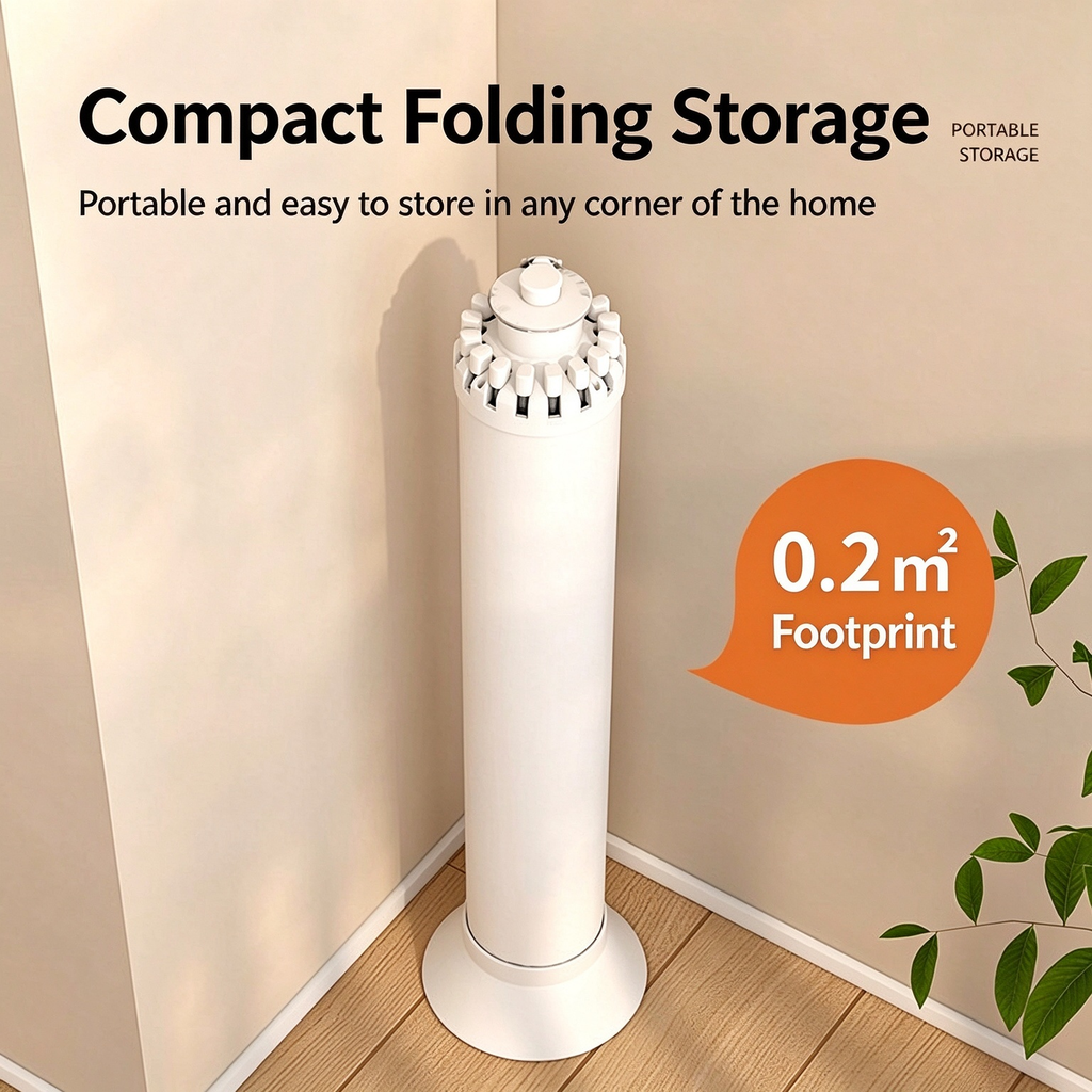Foldable Rotary Clothes Drying Rack - Carbon Steel
