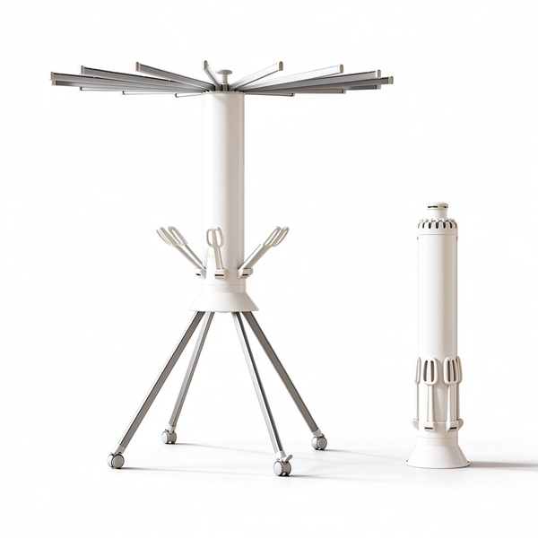Foldable Rotary Clothes Drying Rack - Carbon Steel
