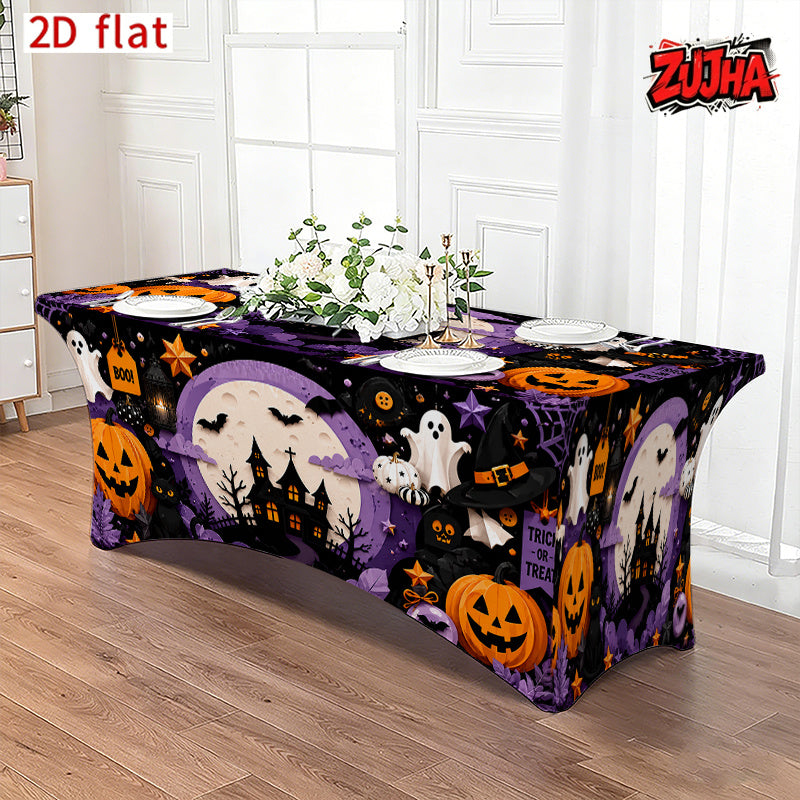 1pc Elastic 2D Flat Full Wrap Rectangular Table Cover
