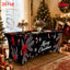 Black Red Ribbon Bow Candy Cane Christmas table cover
