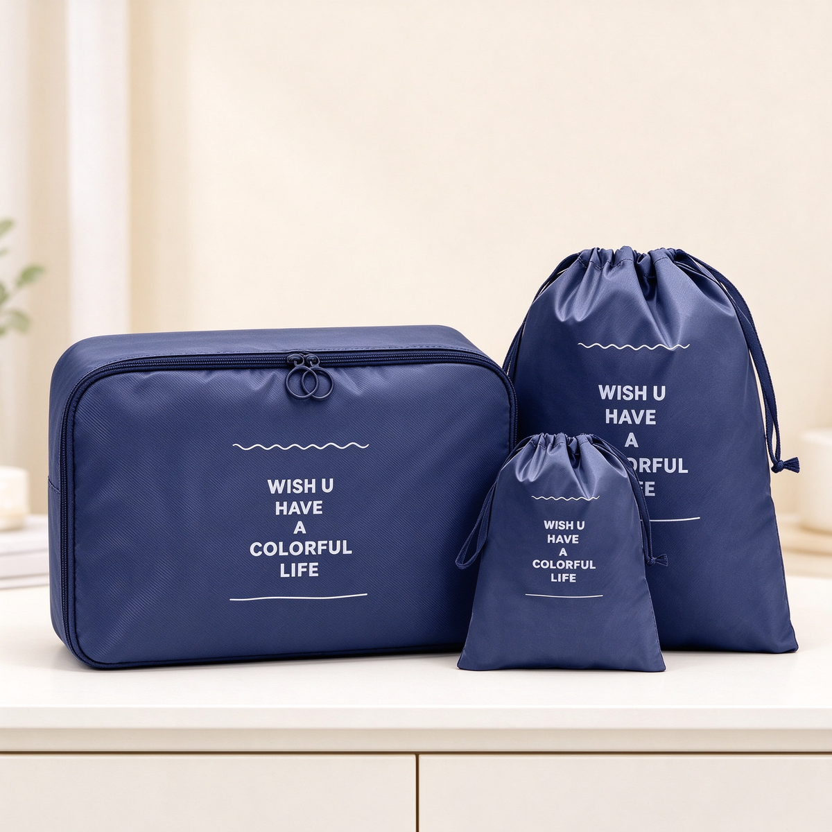 Twill 8-Piece Travel Packing Organizer Set