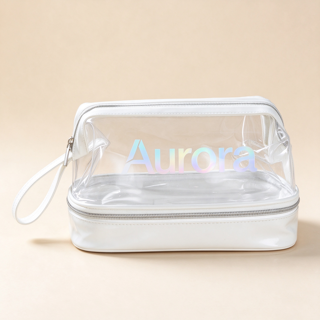 Laser Holographic Two-Layer Toiletry Bag