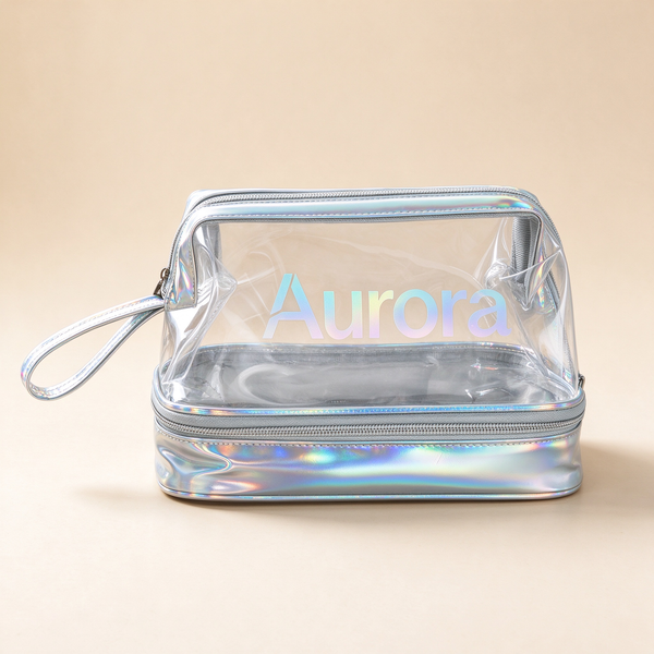 Laser Holographic Two-Layer Toiletry Bag