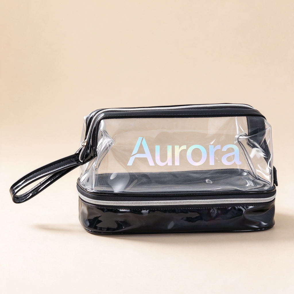 Laser Holographic Two-Layer Toiletry Bag