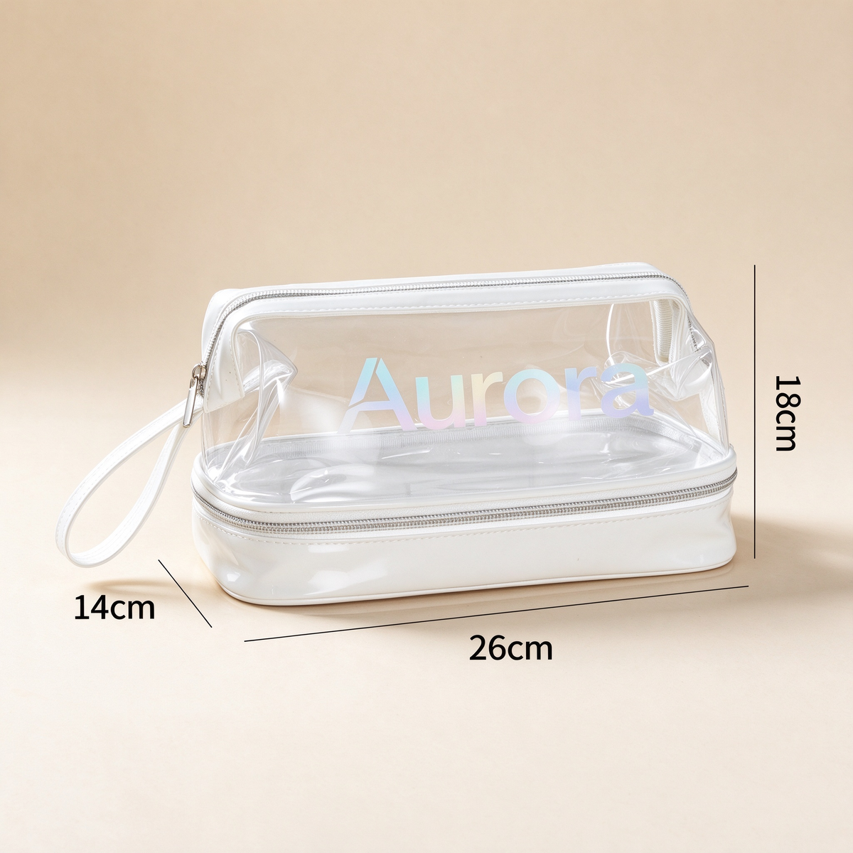 Laser Holographic Two-Layer Toiletry Bag