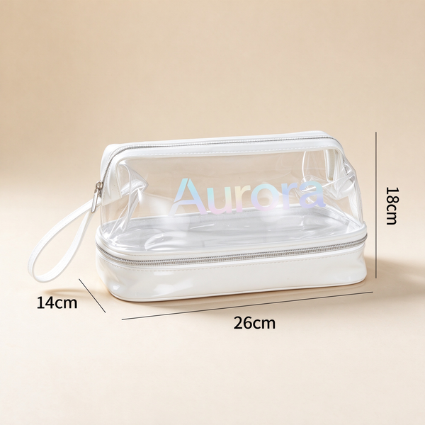 Laser Holographic Two-Layer Toiletry Bag
