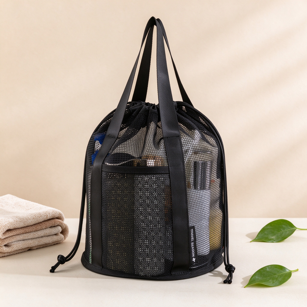 Drawstring Mesh Beach Bag