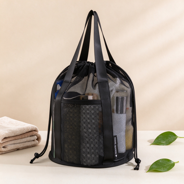 Drawstring Mesh Beach Bag