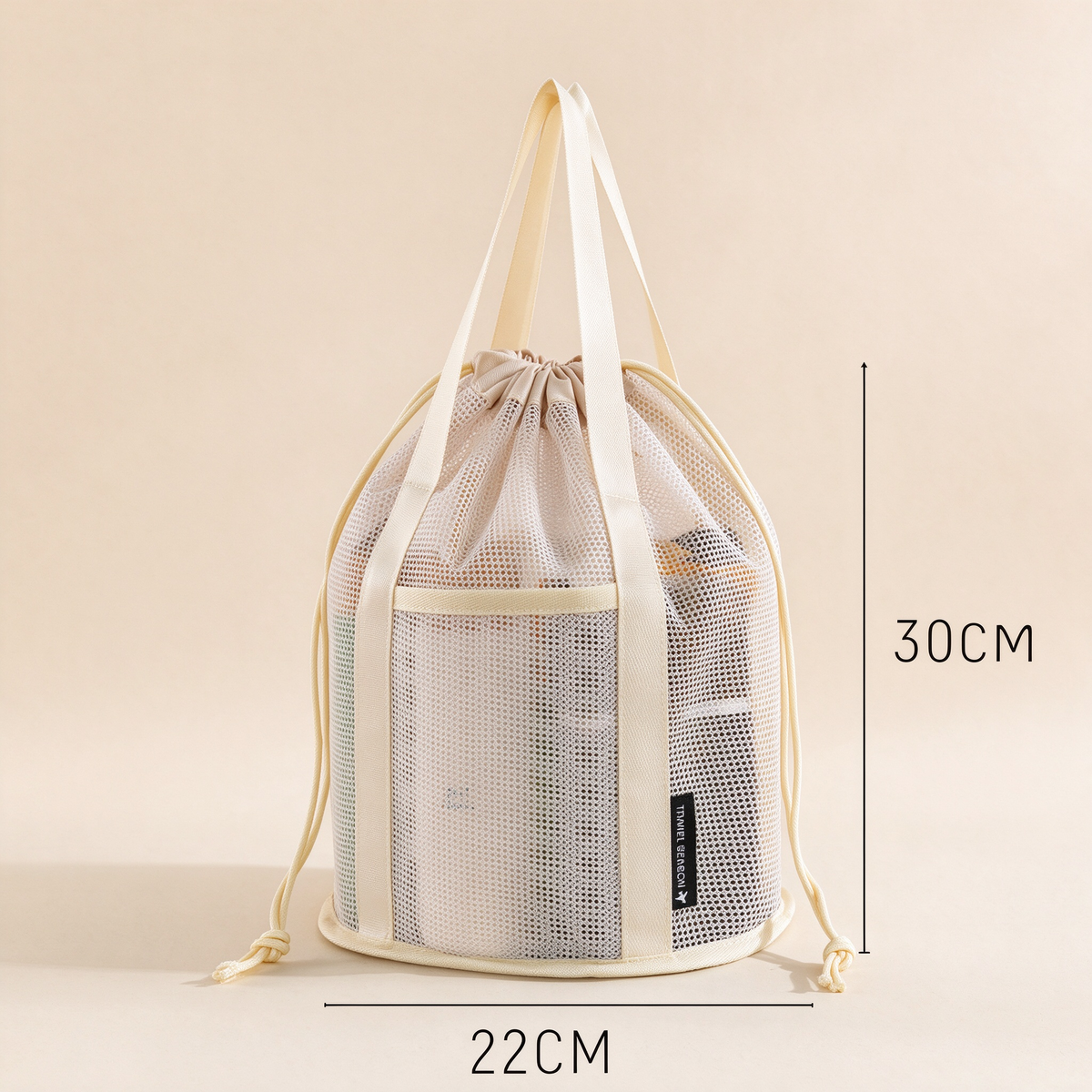 Drawstring Mesh Beach Bag