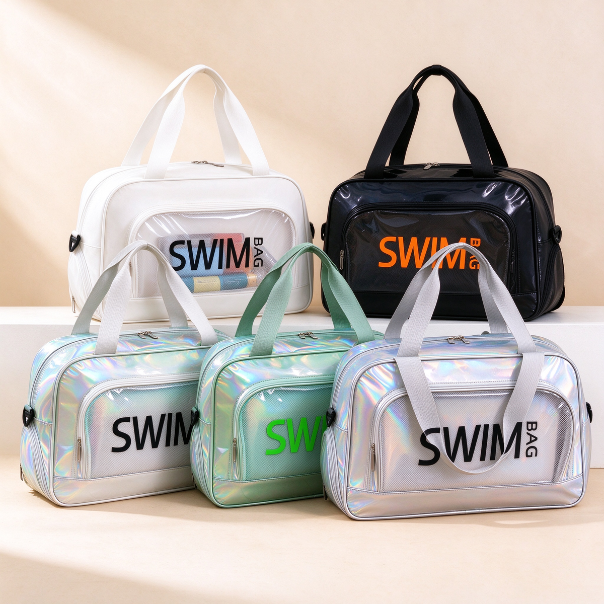 Laser Holographic Crossbody Swim Bag