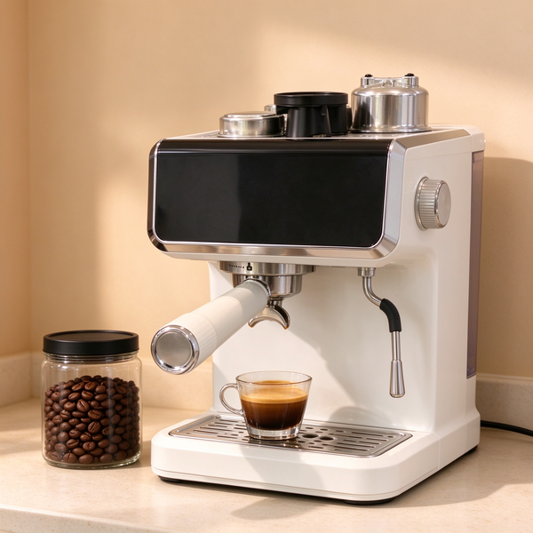 Semi-Automatic Espresso Machine, Dual Boiler Home Coffee Maker with Steam Wand for Milk Frothing, High Pressure Extraction, EU Customization Available