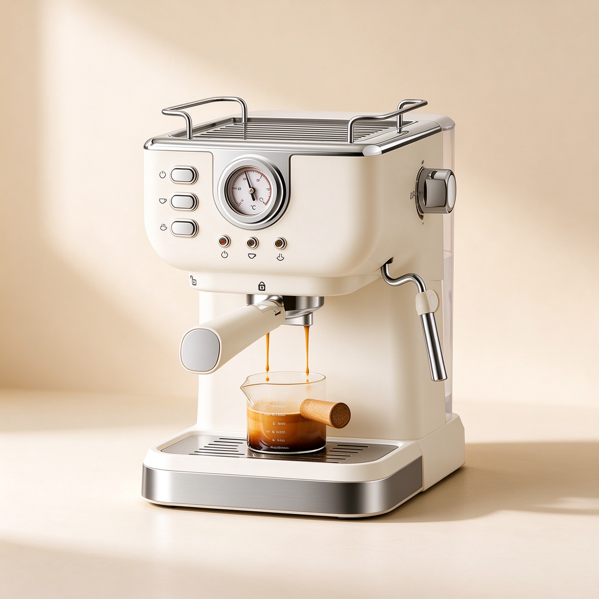 Semi‑Automatic Espresso Coffee Machine, Home & Office Use, High‑Pressure Extraction, Compatible with Coffee Capsules, Built‑in Steam Wand for Milk Frothing, Cross‑border Wholesale