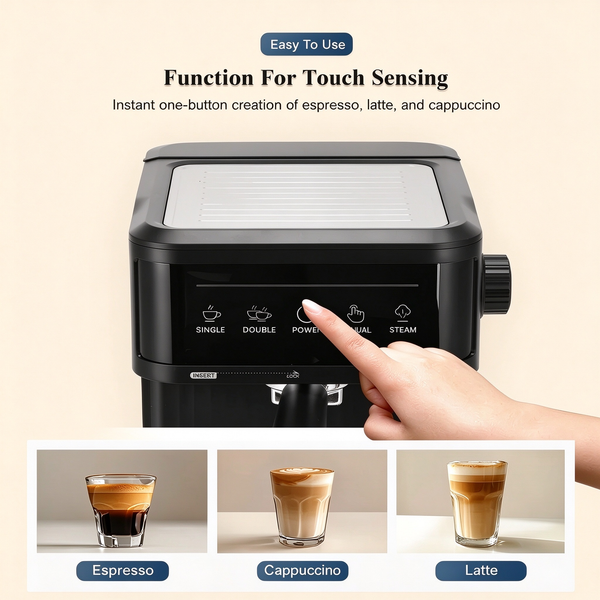 Espresso Machine Italian-style espresso machine, small and semi-automatic for home use20Bar Coffee machine milk frother cross-border