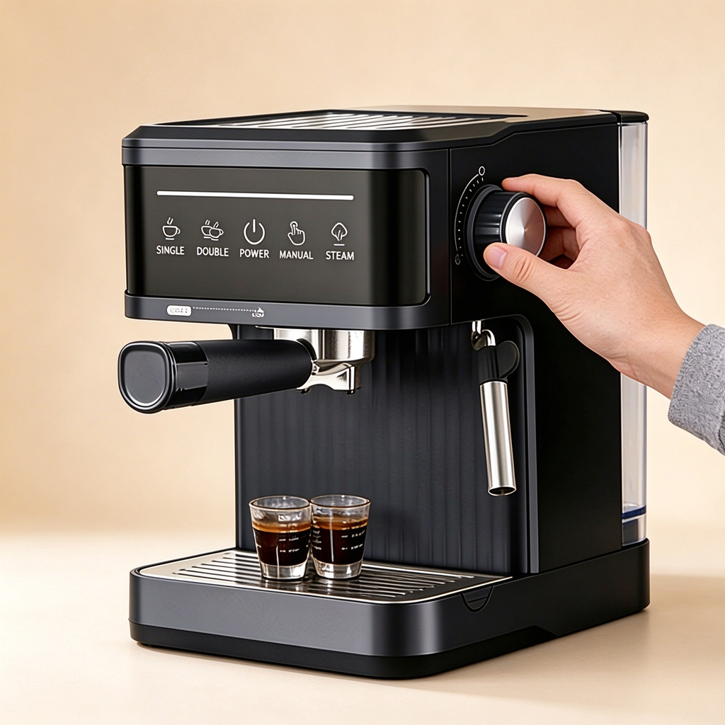 Espresso Machine Italian-style espresso machine, small and semi-automatic for home use20Bar Coffee machine milk frother cross-border