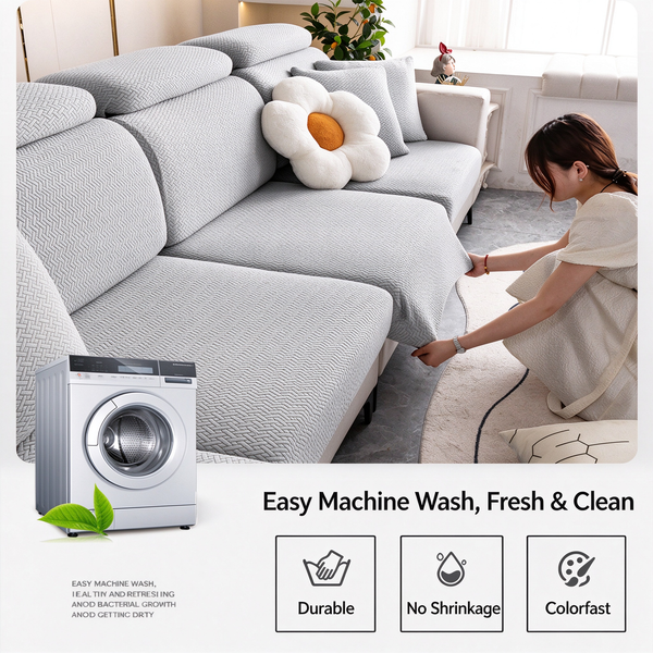 Cat Scratch Resistant Stretch Sofa Slipcover, Universal Full Wrap Couch Cover, No Measurement Needed
