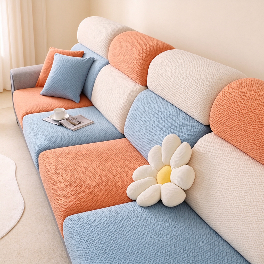 Cat Scratch Resistant Stretch Sofa Slipcover, Universal Full Wrap Couch Cover, No Measurement Needed