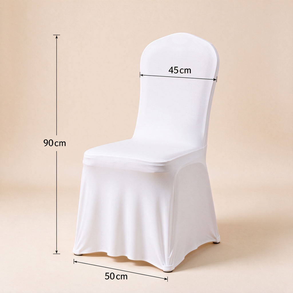 Solid Color Stretch Pleated Skirt Chair Cover, Universal Banquet Wedding Chair Slipcover