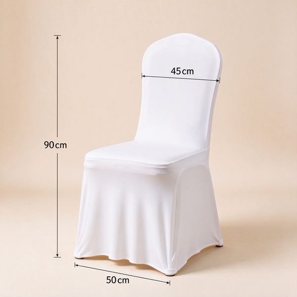 Solid Color Stretch Pleated Skirt Chair Cover, Universal Banquet Wedding Chair Slipcover
