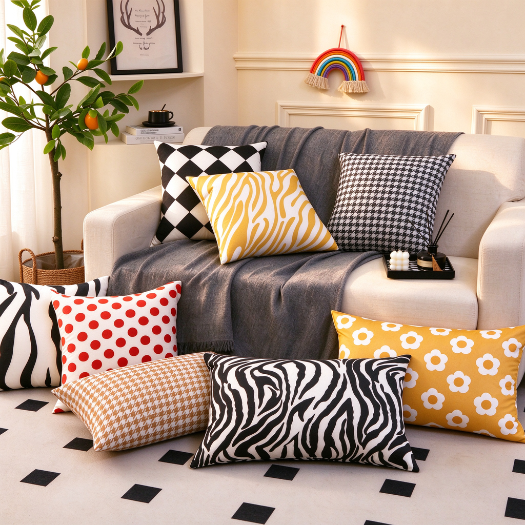 Luxury Zebra Print Throw Pillow, Modern High End Sofa Cushion for Living Room