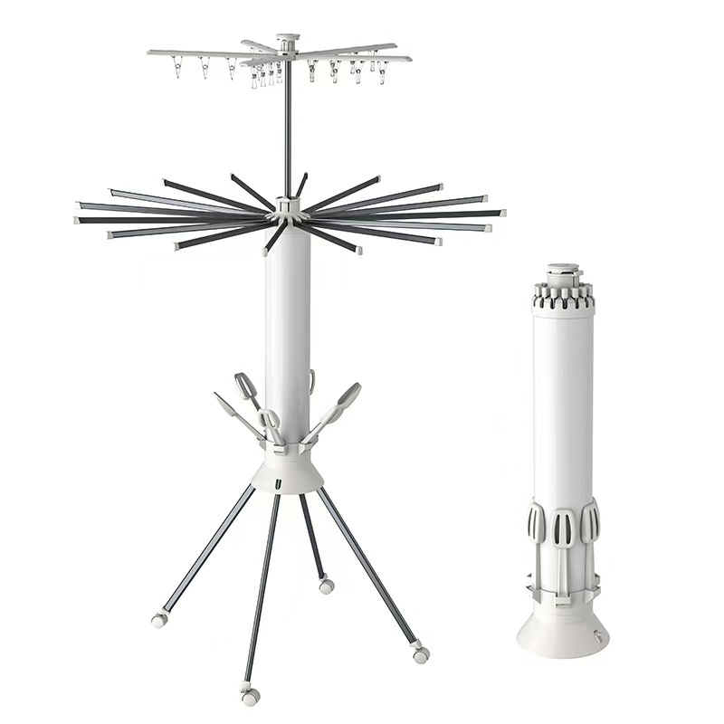 Foldable Rotary Clothes Drying Rack - Carbon Steel