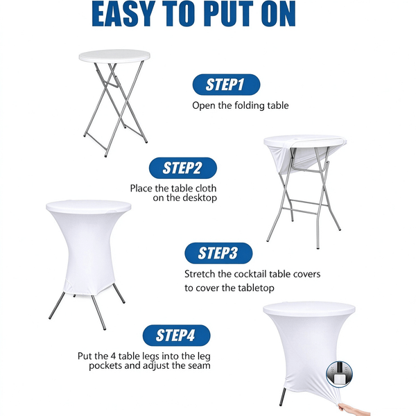 Custom Round Elastic Cocktail Table Cover
