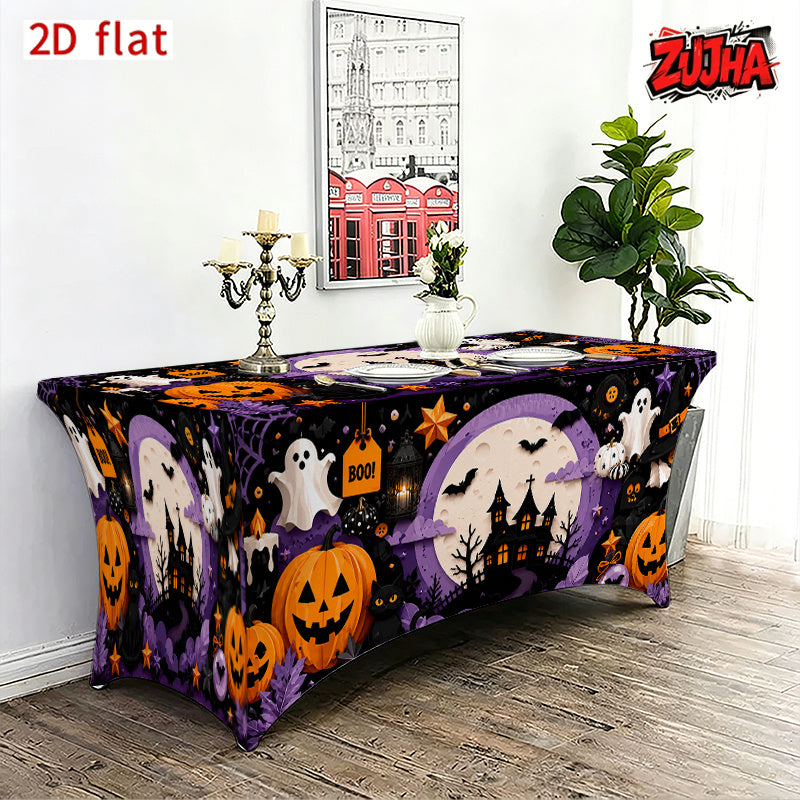 1pc Elastic 2D Flat Full Wrap Rectangular Table Cover
