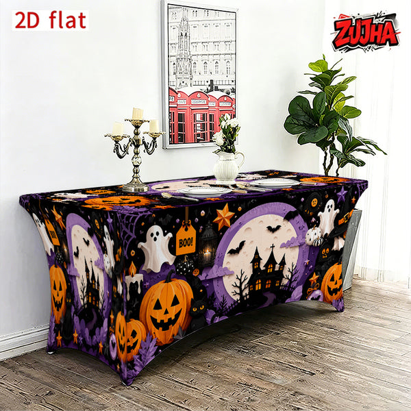 1pc Elastic 2D Flat Full Wrap Rectangular Table Cover