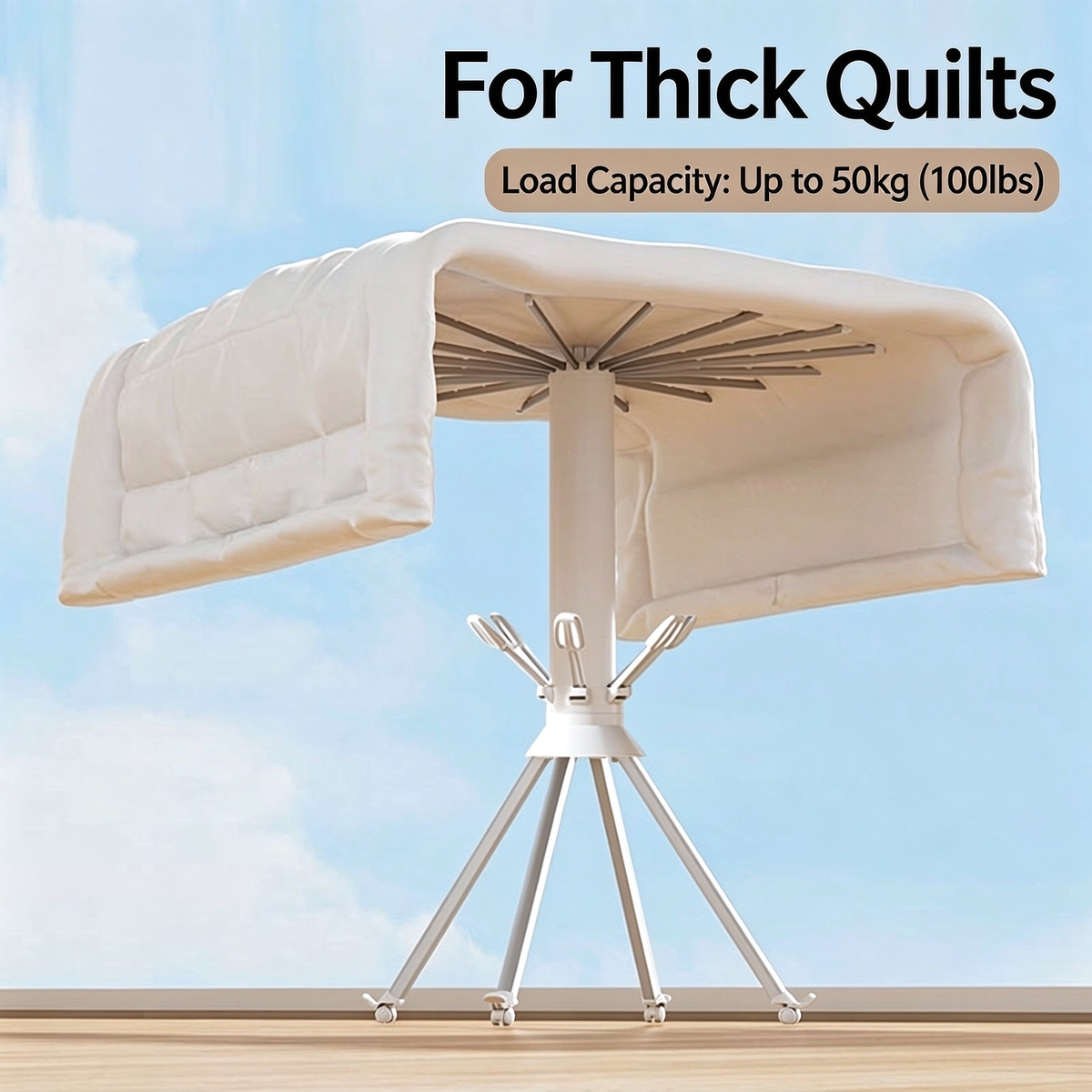 Foldable Rotary Clothes Drying Rack - Carbon Steel