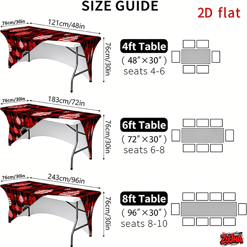 Red Black Buffalo Plaid Christmas table cover