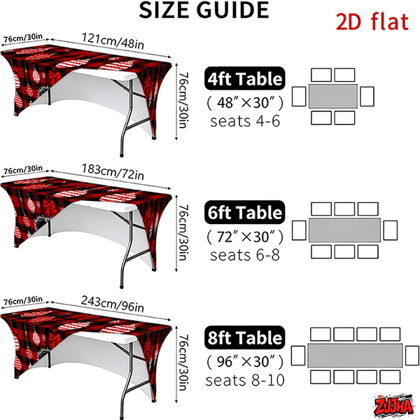 Red Black Buffalo Plaid Christmas table cover