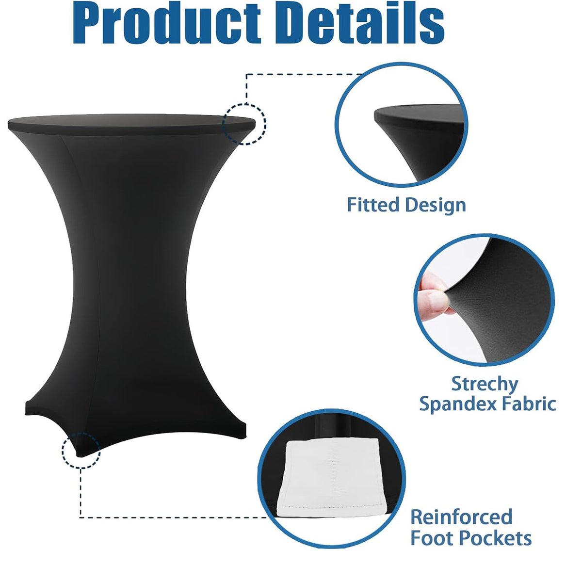 Round Elastic Cocktail Table Cover