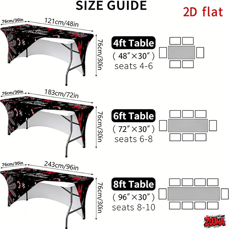 Black Red Ribbon Bow Candy Cane Christmas table cover