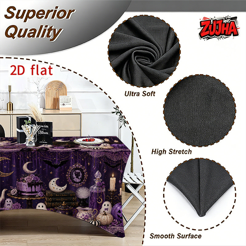 1pc Elastic 2D Flat Full Wrap Rectangular Table Cover
