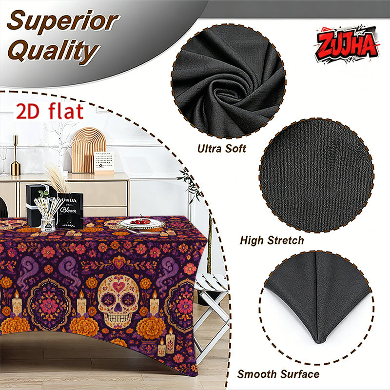 1pc Elastic 2D Flat Full Wrap Rectangular Table Cover