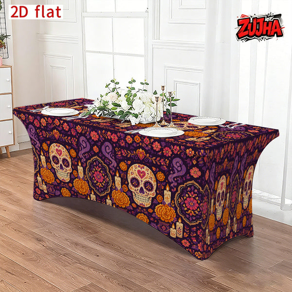 1pc Elastic 2D Flat Full Wrap Rectangular Table Cover