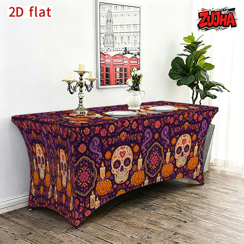 1pc Elastic 2D Flat Full Wrap Rectangular Table Cover