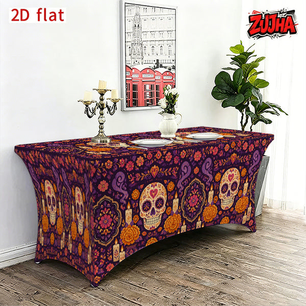 1pc Elastic 2D Flat Full Wrap Rectangular Table Cover