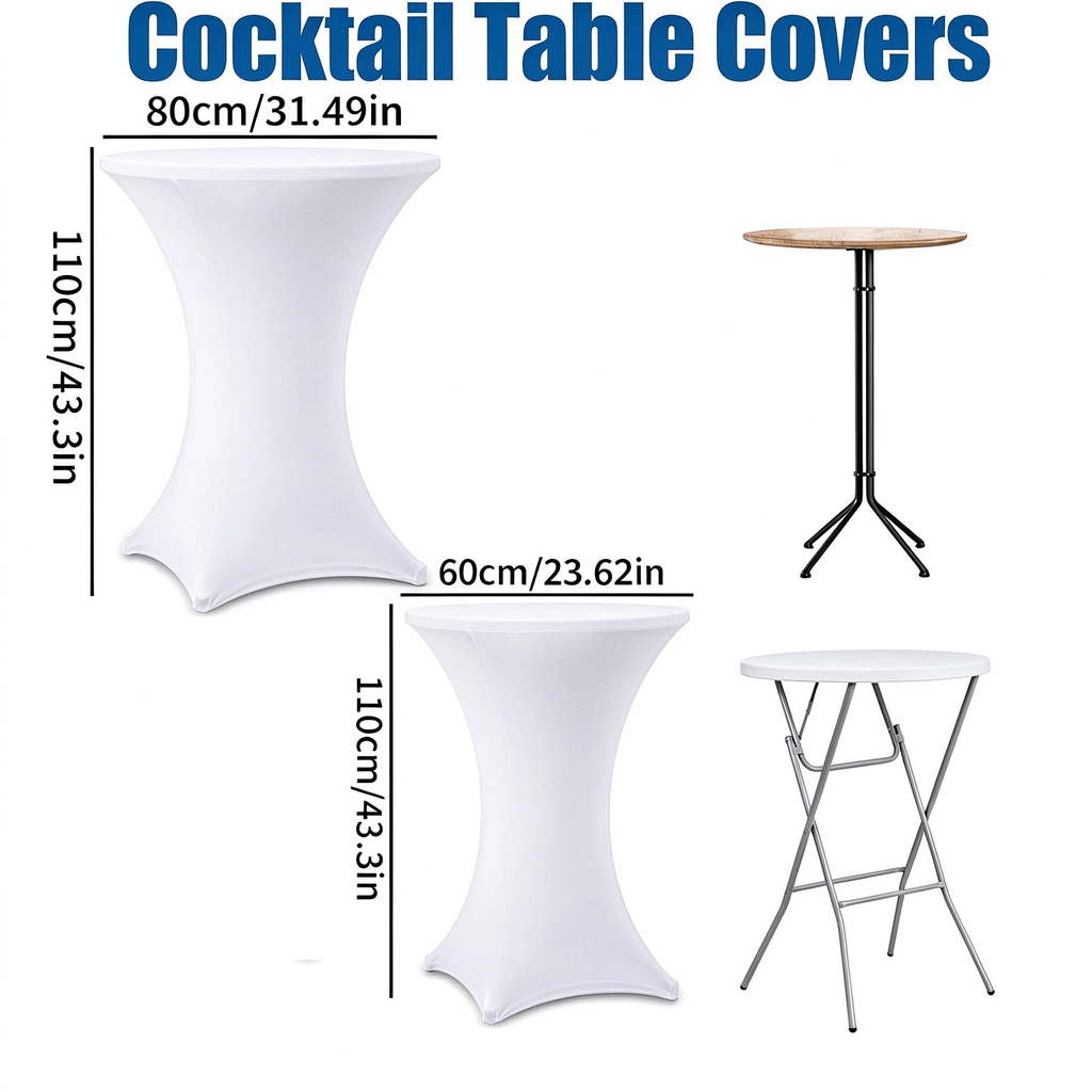 Custom Round Elastic Cocktail Table Cover