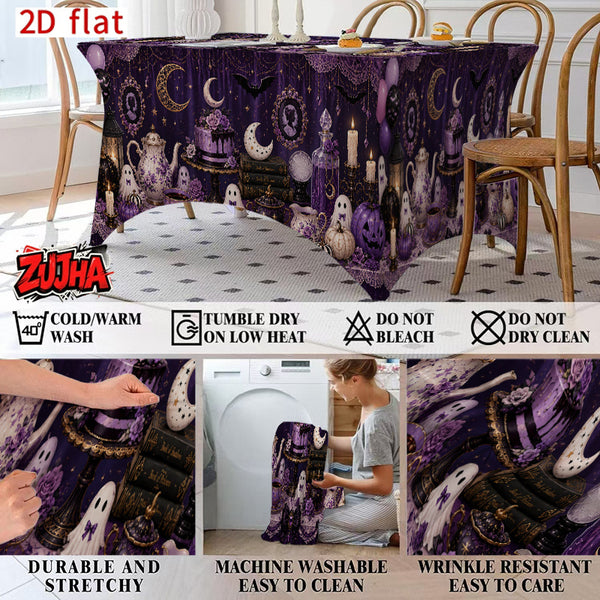 1pc Elastic 2D Flat Full Wrap Rectangular Table Cover