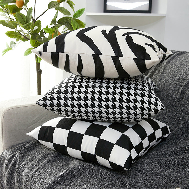 Pillow sofa, living room, light luxury, high-end, zebra-patterned cushion, modern pillow, headboard, suitable for all seasons, high-end Secondary image