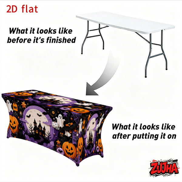 1pc Elastic 2D Flat Full Wrap Rectangular Table Cover