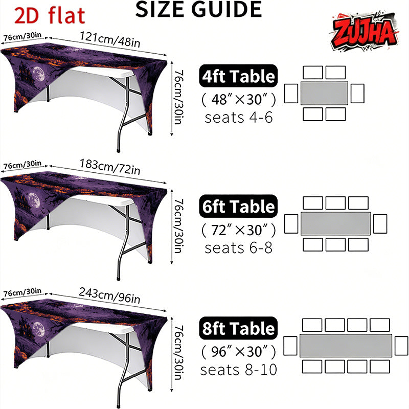 1pc Elastic 2D Flat Full Wrap Rectangular Table Cover
