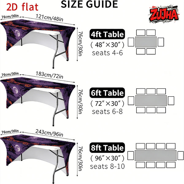 1pc Elastic 2D Flat Full Wrap Rectangular Table Cover