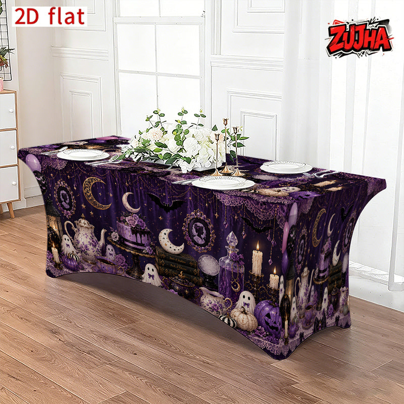 1pc Elastic 2D Flat Full Wrap Rectangular Table Cover