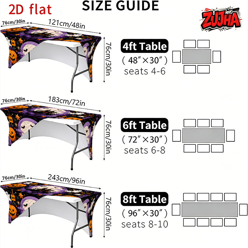 1pc Elastic 2D Flat Full Wrap Rectangular Table Cover