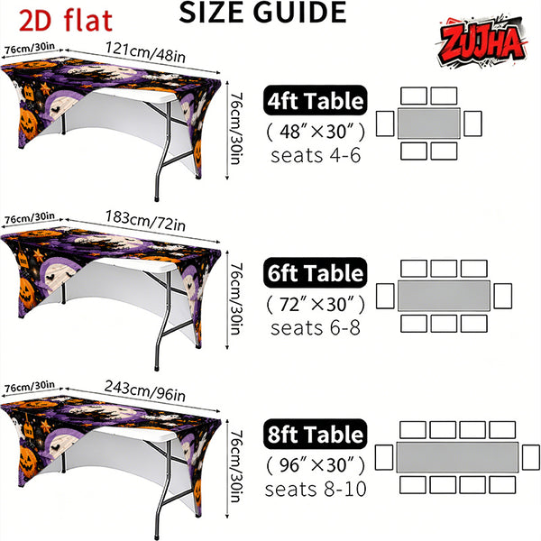 1pc Elastic 2D Flat Full Wrap Rectangular Table Cover