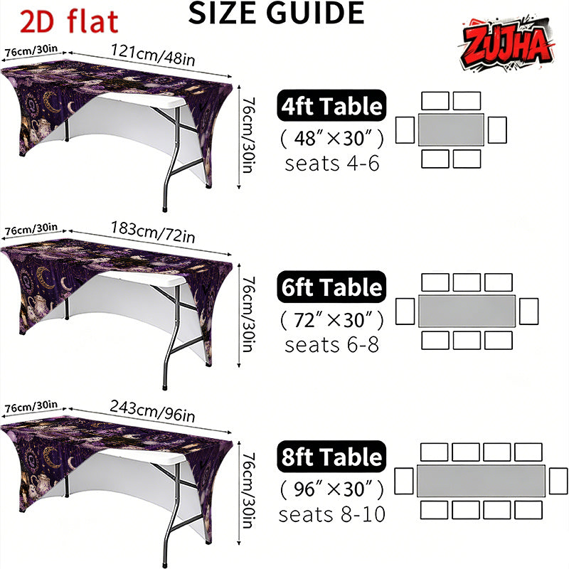 1pc Elastic 2D Flat Full Wrap Rectangular Table Cover