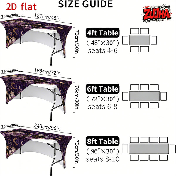 1pc Elastic 2D Flat Full Wrap Rectangular Table Cover