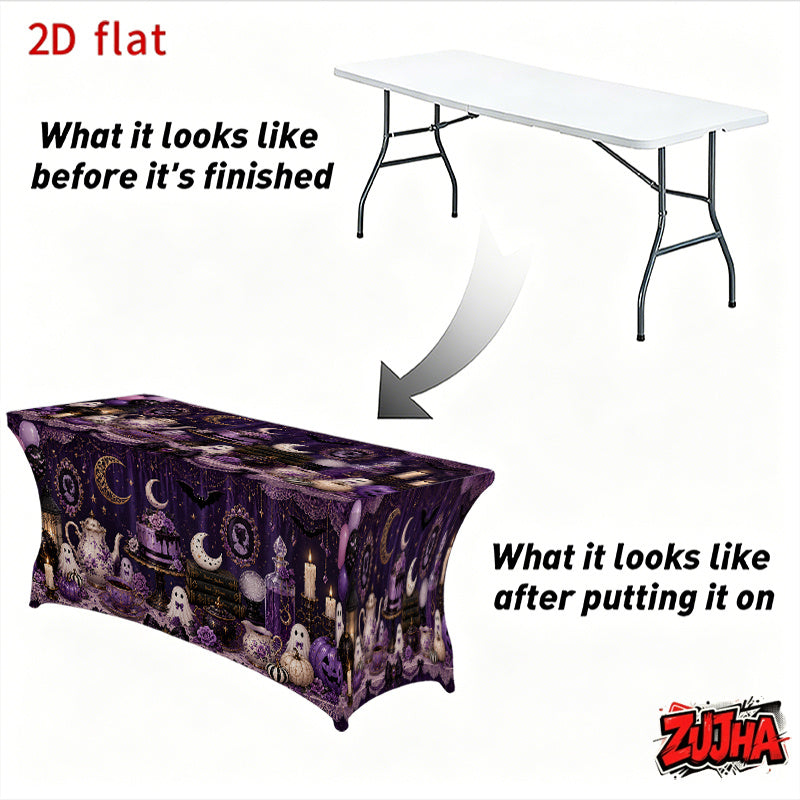 1pc Elastic 2D Flat Full Wrap Rectangular Table Cover